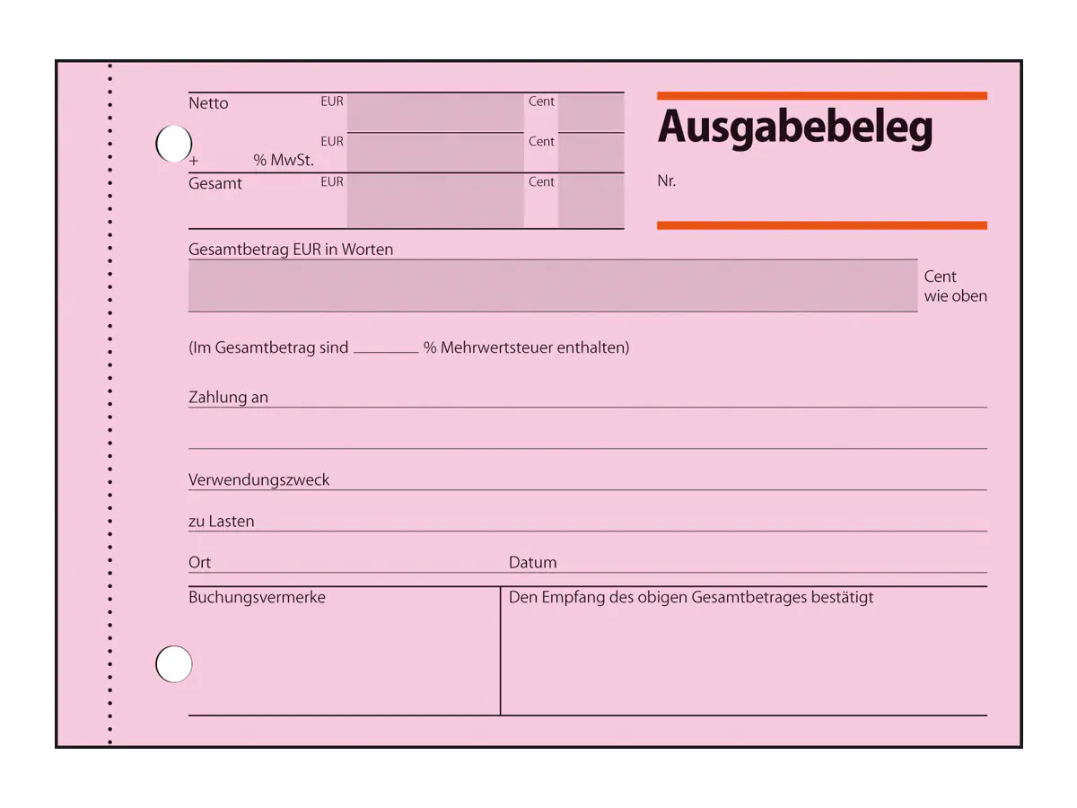 Sigel Ausgabenbeleg - 50 Blatt - A6 (105 x AG615