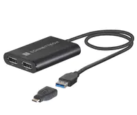 Sonnet USB-C auf Dual DisplayPort Adapter silber - Adapter - Digital/Daten