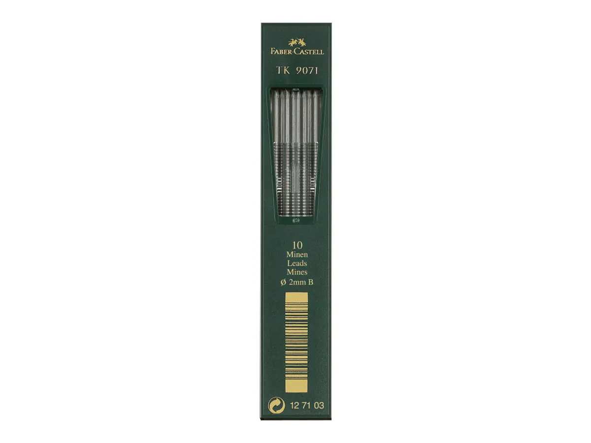 FABER-CASTELL TK 9071 - Bleistiftmine - 3B - Intense Black - 2 mm (Packung mit 10) 127103