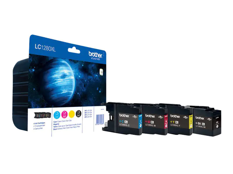 Brother LC1280XL Value Pack - 4er-Pack - Schwarz, Gelb, Cyan, Magenta - Original - Tintenpatrone - für Brother MFC-J5910DW, MFC-J6510DW, MFC-J6710DW, MFC-J6910DW