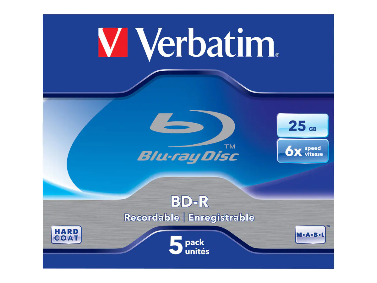 Verbatim - 5 x BD-R - 25 GB 6x - Jewel Case (Schachtel)