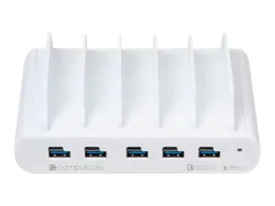 Compulocks 5 Port USB-C and USB-A Charging Dock with UK Plug - Ladestation - 10 Ausgabeanschlussstellen (USB-C, USB) 5PUSBCDKS-UK