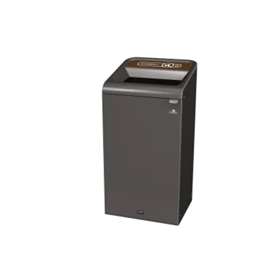 Rubbermaid Abfallsammelsystem 49,5 x 97,5 x 48,9 cm (B x H x T) 87l 1 Sortierfach Stahl, verzinkt grau/braun