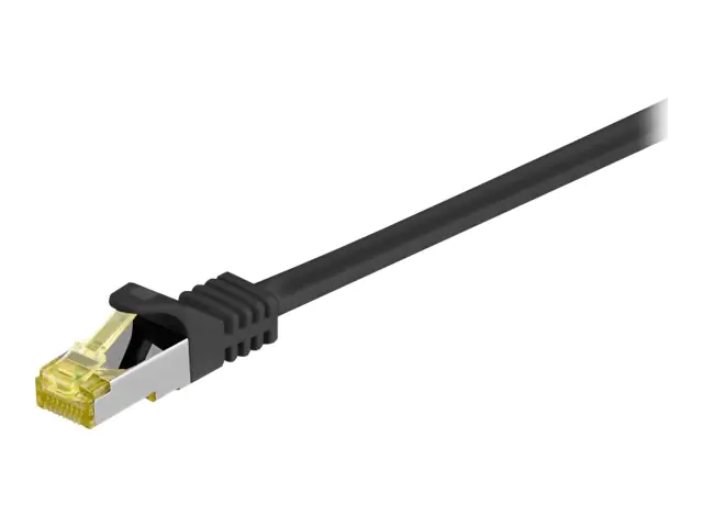 goobay - Patch-Kabel - RJ-45 (M) zu RJ-45 (M) - 20 m - SFTP, PiMF - CAT 7 - halogenfrei, geformt - Schwarz