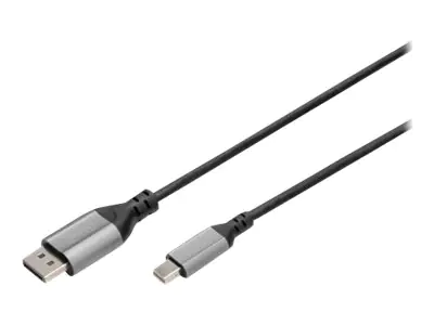 DIGITUS - DisplayPort-Kabel - Mini DisplayPort (M) zu DisplayPort (M) - DisplayPort 1.4 - 2 m - unterstützt 8K 60 Hz (7680 x 4320), Support von 4K 144 Hz - Schwarz
