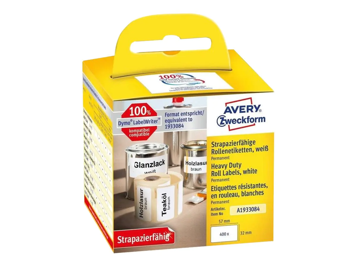 Avery Zweckform Folie - permanenter Klebstoff - weiß - 57 x 32 mm 400 Etikett(en) (1 Rolle(n) A1933084