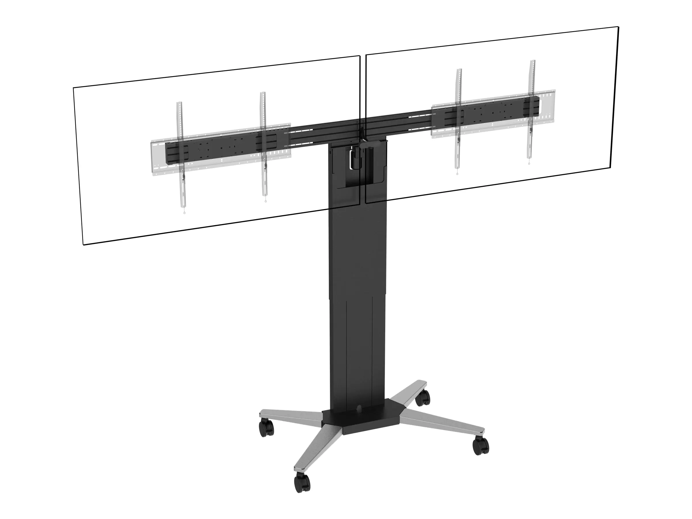 Vision VFM-F50T - Wagen - motorisiert - für 2 LCD-/Plasma-Konsolen - verriegelbar - Aluminium, Stahl - mattschwarz - Bildschirmgröße: 139.7-218.4 cm (55"-86")