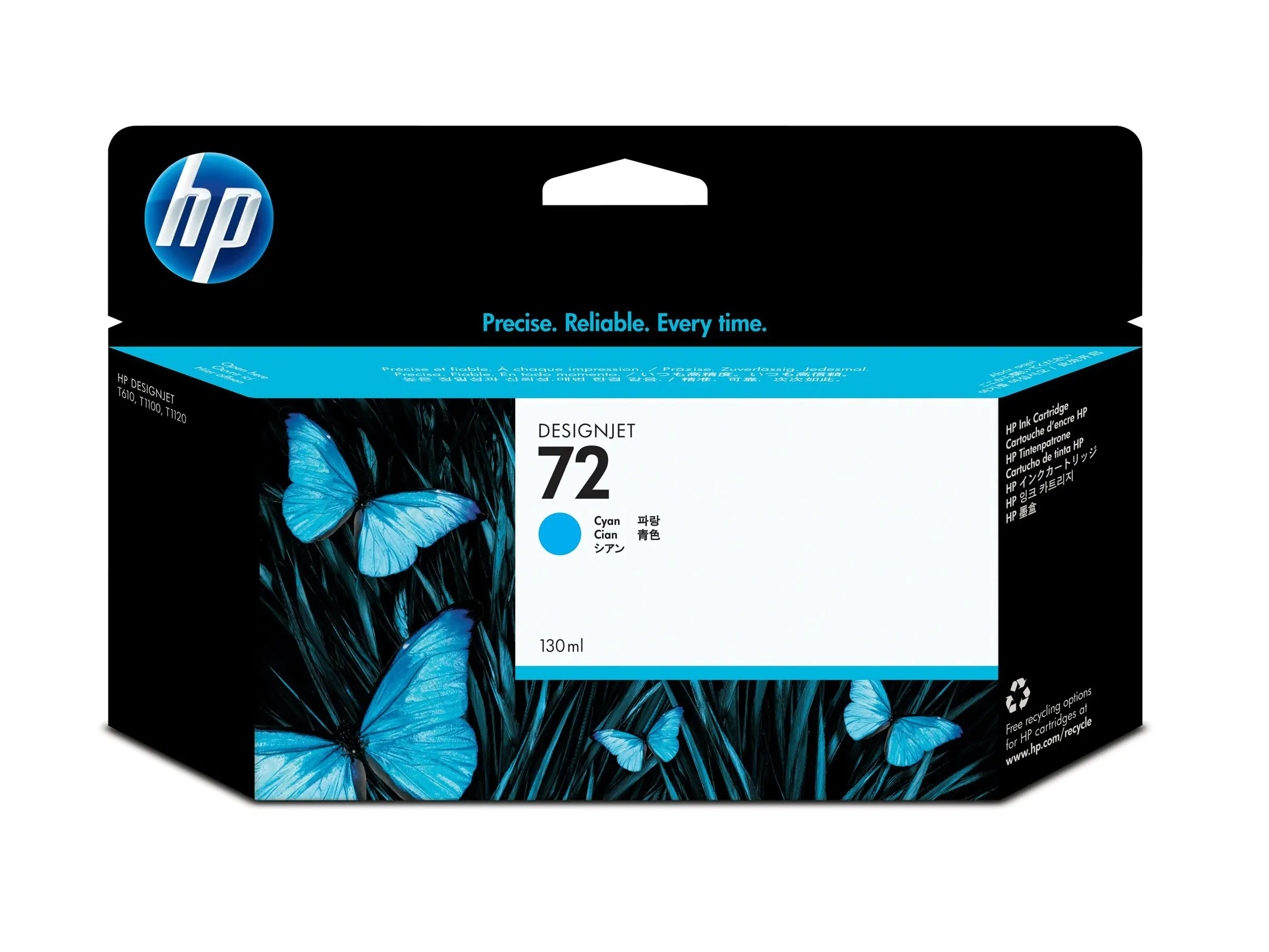 HP 72 - 130 ml - Cyan - original - DesignJet - Tintenpatrone - für DesignJet T1100, T1100ps, T1200, T1200ps, T1300, T610, T620, T770, T790