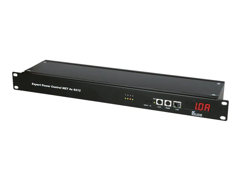 GUDE Expert Power Control NET 4x 8212 - Power Control Unit (Rack - einbaufähig) - 3600 Watt - Ethernet 10/100, RS-232 - Eingabe, Eingang IEC 60320 C19 - Ausgangsanschlüsse: 4 - 48.3 cm (19") - Schwarz GUDE Expert Power Control NET 4x 8212 - Power Control Unit (Rack - einbaufähig) - 3600 Watt - Ethernet 10/100, RS-232 - Eingabe, Eingang IEC 60320 C19 - Ausgangsanschlüsse: 4 - 48.3 cm (19") - Schwarz