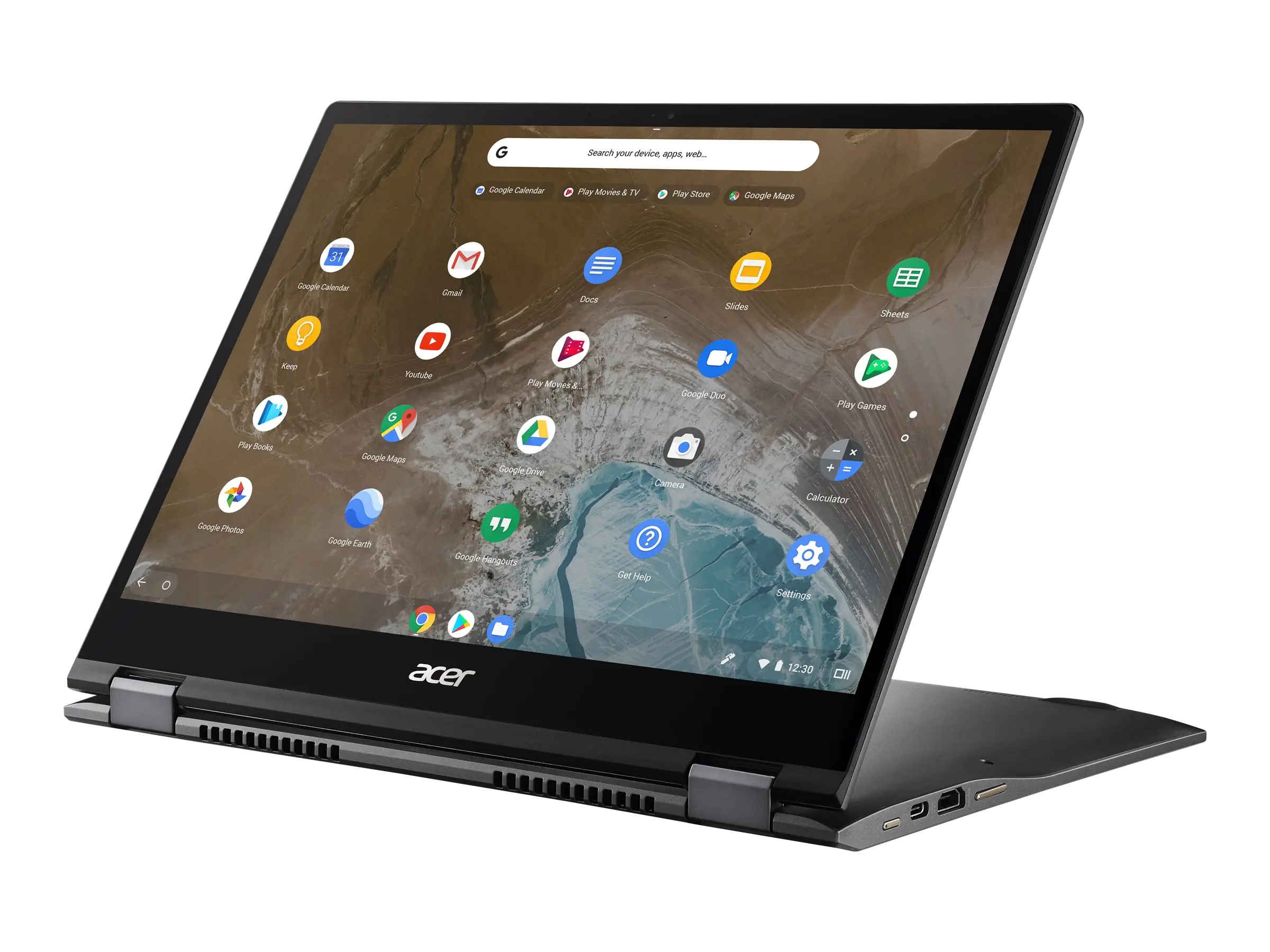 Acer Chromebook Spin 713 CP713-2W-33PD - Flip-Design - Intel Core i3 10110U / 2.1 GHz - Chrome OS (mit Chrome Enterprise Upgrade) - UHD Graphics - 8 GB RAM - 128 GB SSD - 34.29 cm (13.5") IPS Touchscreen 2256 x 1504 - Wi-Fi 6 - Aluminium, Anthrazit - kbd: