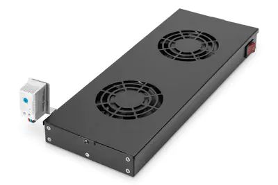 Digitus DN-19 FAN-2-HO-SW - Rack - Lüfter Kit - mit thermostat - Schwarz - 48.3 cm (19") Digitus DN-19 FAN-2-HO-SW - Rack - Lüfter Kit - mit thermostat - Schwarz - 48.3 cm (19")