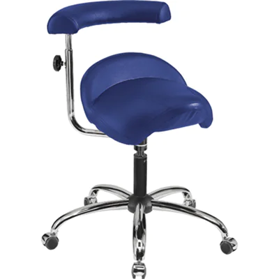 meychair Sitzhocker A20 Sattel blau Farbe des Fußkreuzes: chrom