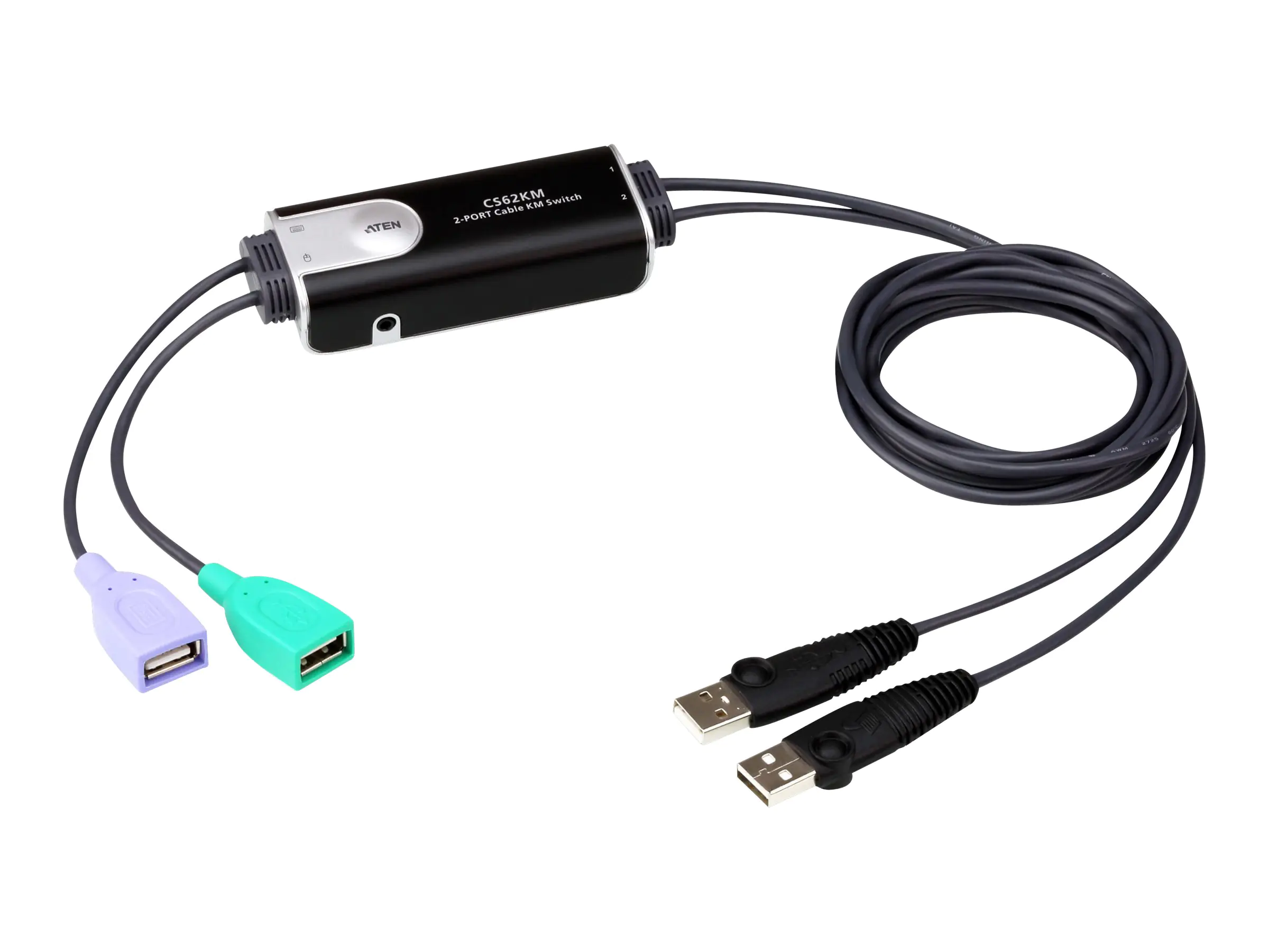 ATEN CS62KM - Tastatur-/Mausschalter - 2 x USB - 1 lokaler Benutzer - Desktop
