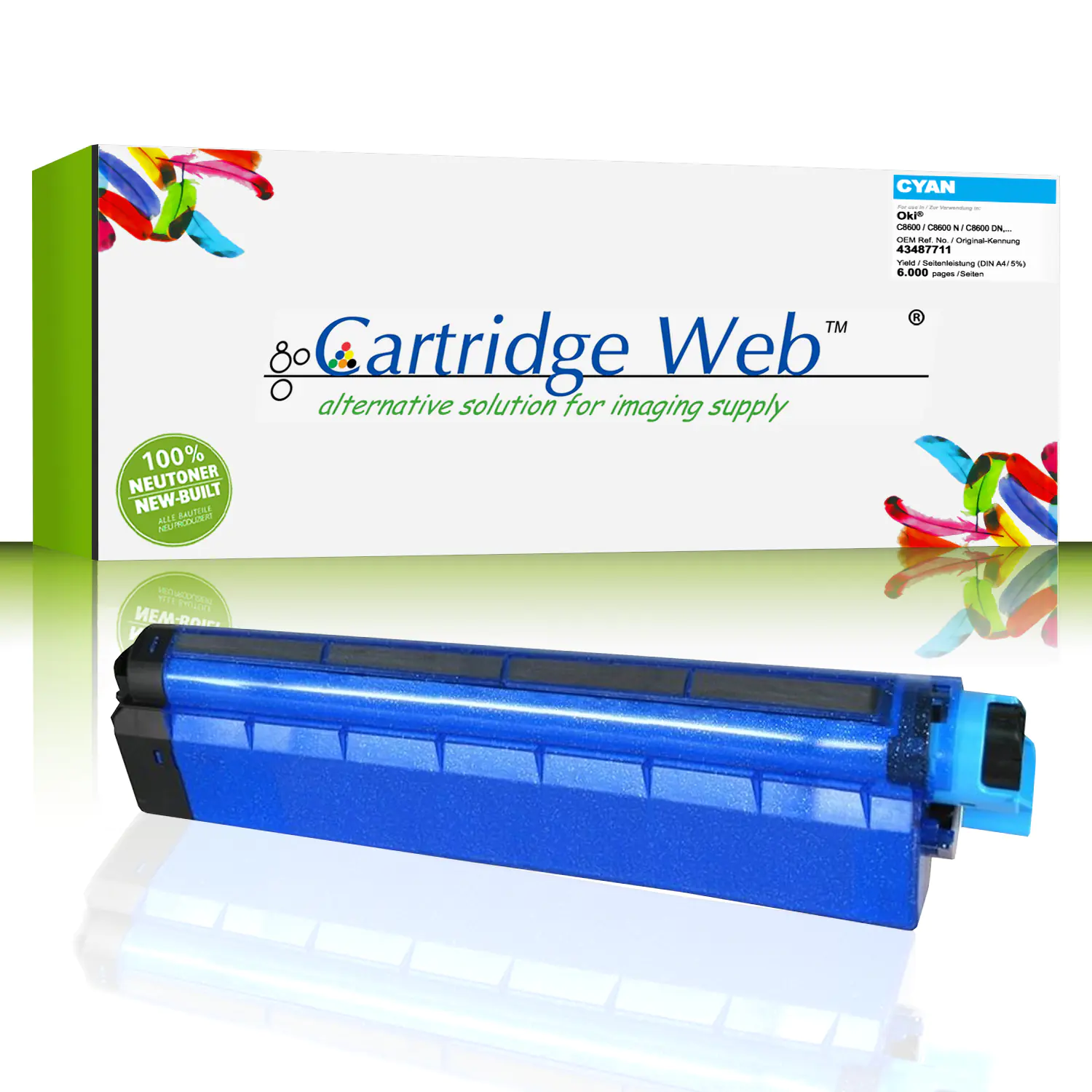 CartridgeWeb Toner kompatibel zu Oki 43487711 cyan 6.000 Seiten CartridgeWeb Toner kompatibel zu Oki 43487711 cyan 6.000 Seiten