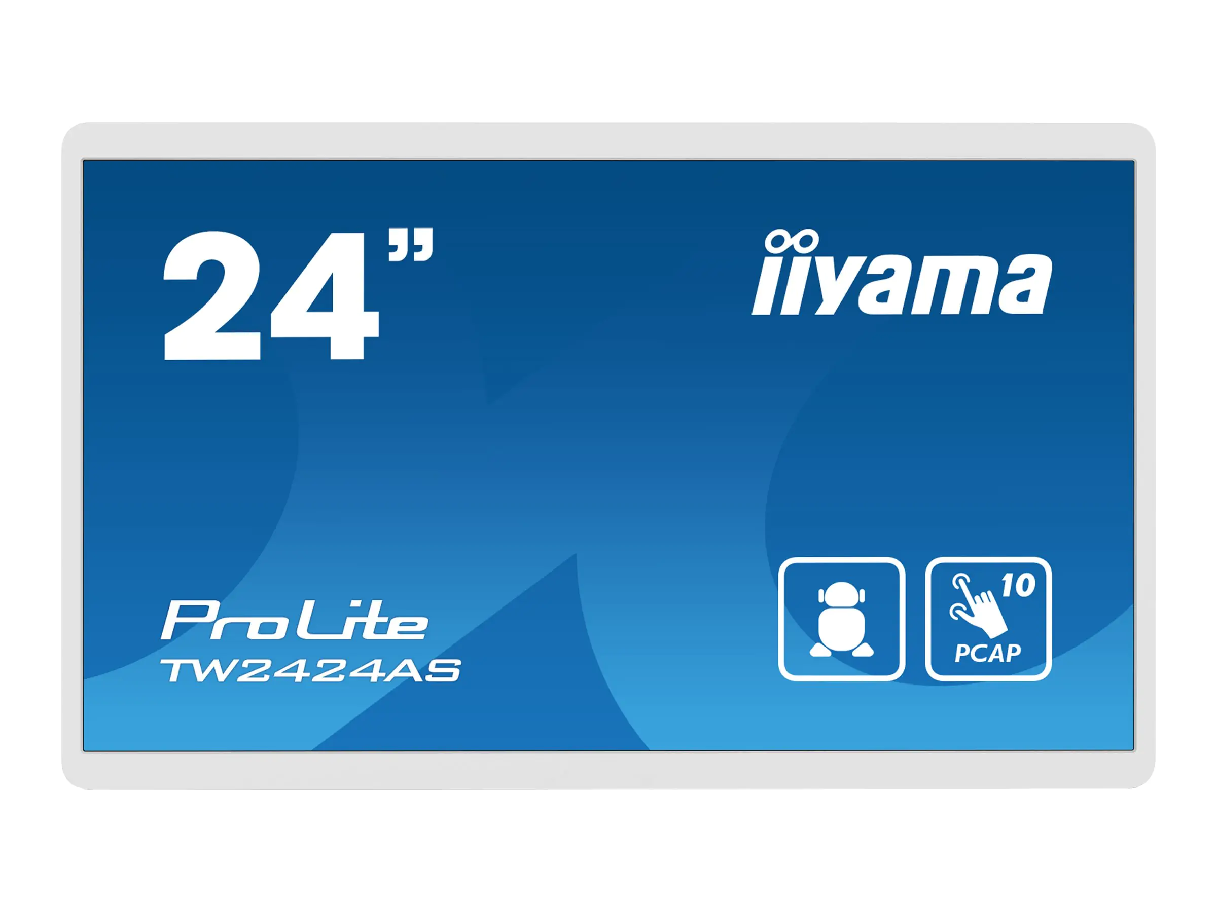 Iiyama ProLite TW2424AS-W1 - LED-Monitor - 60.5 cm (24") (23.8" sichtbar) - feststehend - Touchscreen - 1920 x 1080 Full HD (1080p) - IPS - 1000:1 - 14 ms - HDMI, USB-C - Lautsprecher - weiß, Matte