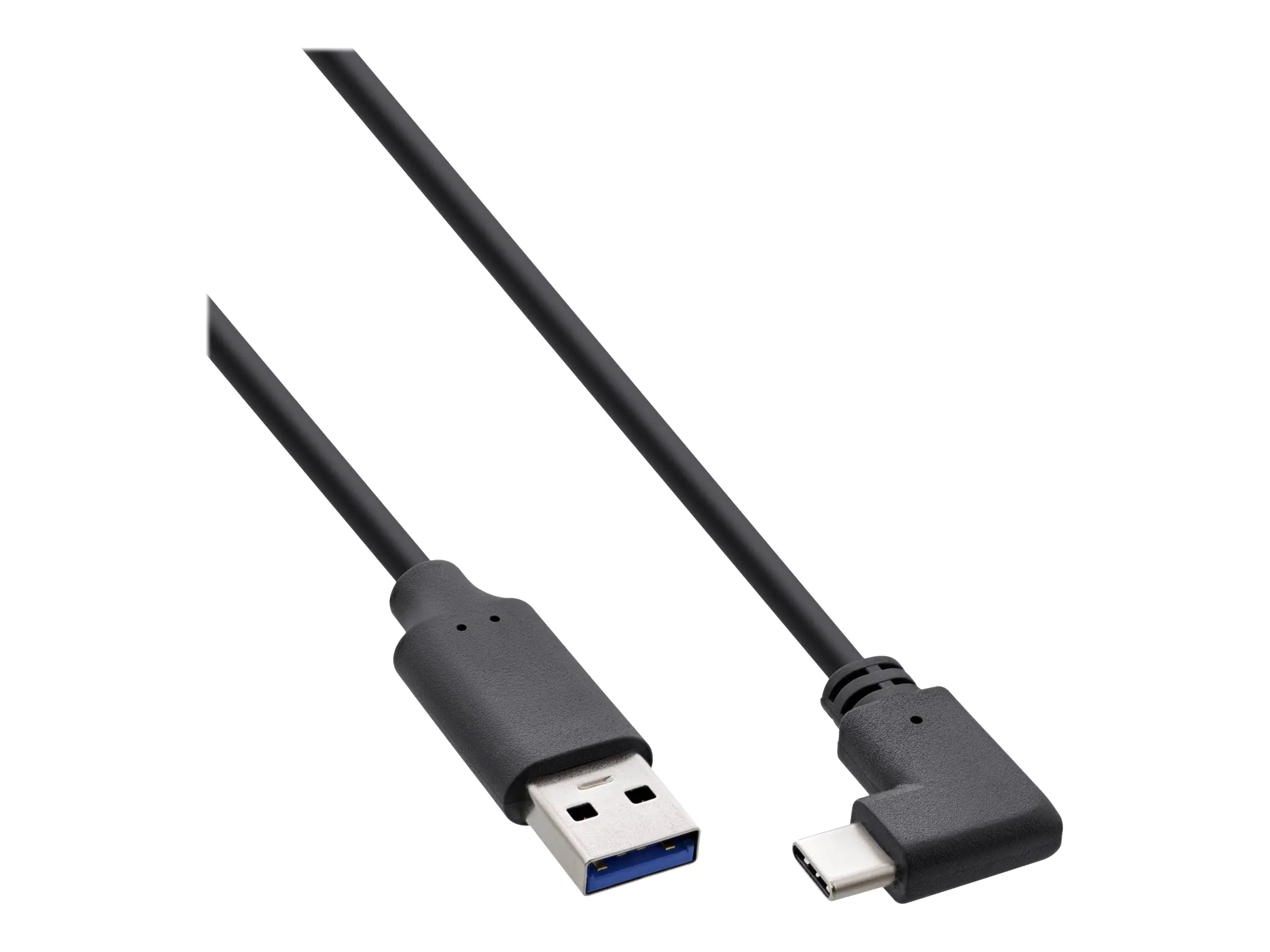 InLine - USB-Kabel - 24 pin USB-C (M) gewinkelt zu USB (M) - USB 3.2 - 5 V - 3 A - 50 cm - bis zu 10 Gbps Datentransferrate - Schwarz