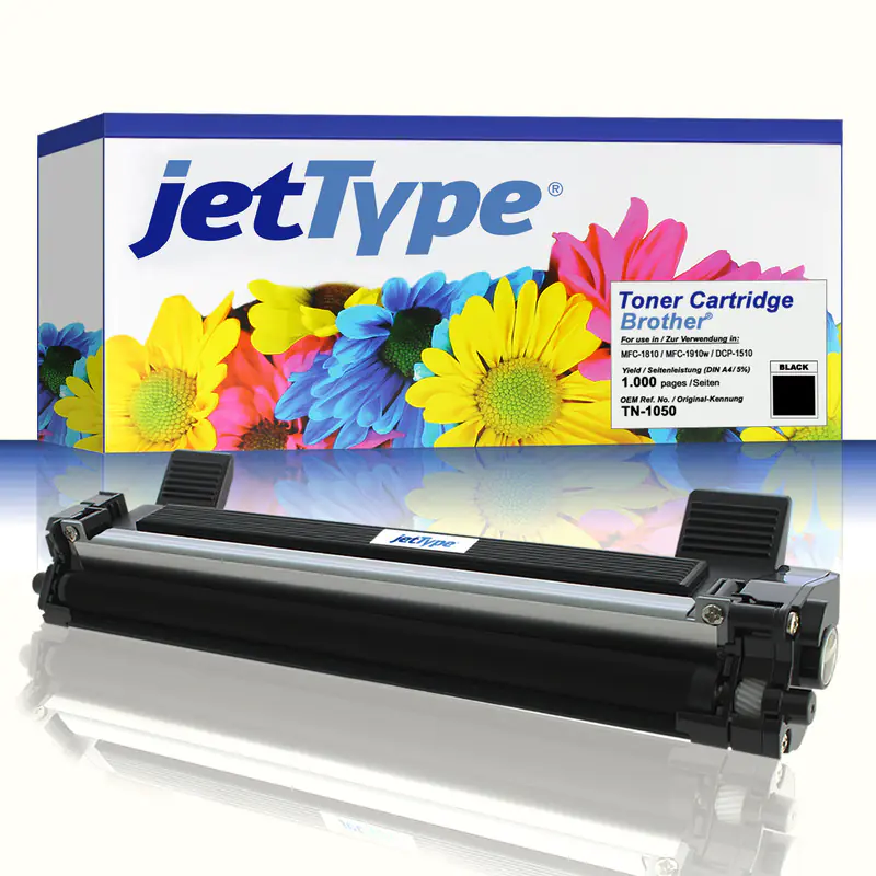 jetType Toner kompatibel zu Brother TN-1050 Schwarz 1.000 Seiten 1 Stück jetType Toner kompatibel zu Brother TN-1050 Schwarz 1.000 Seiten 1 Stück