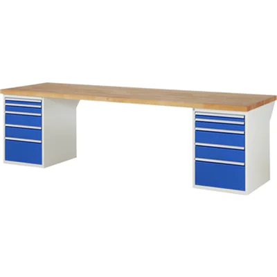 RAU Werkbank 7000 3.000 x 890 x 900 mm (B x H x T) enzianblau lichtgrau RAU Werkbank 7000 3.000 x 890 x 900 mm (B x H x T) enzianblau lichtgrau
