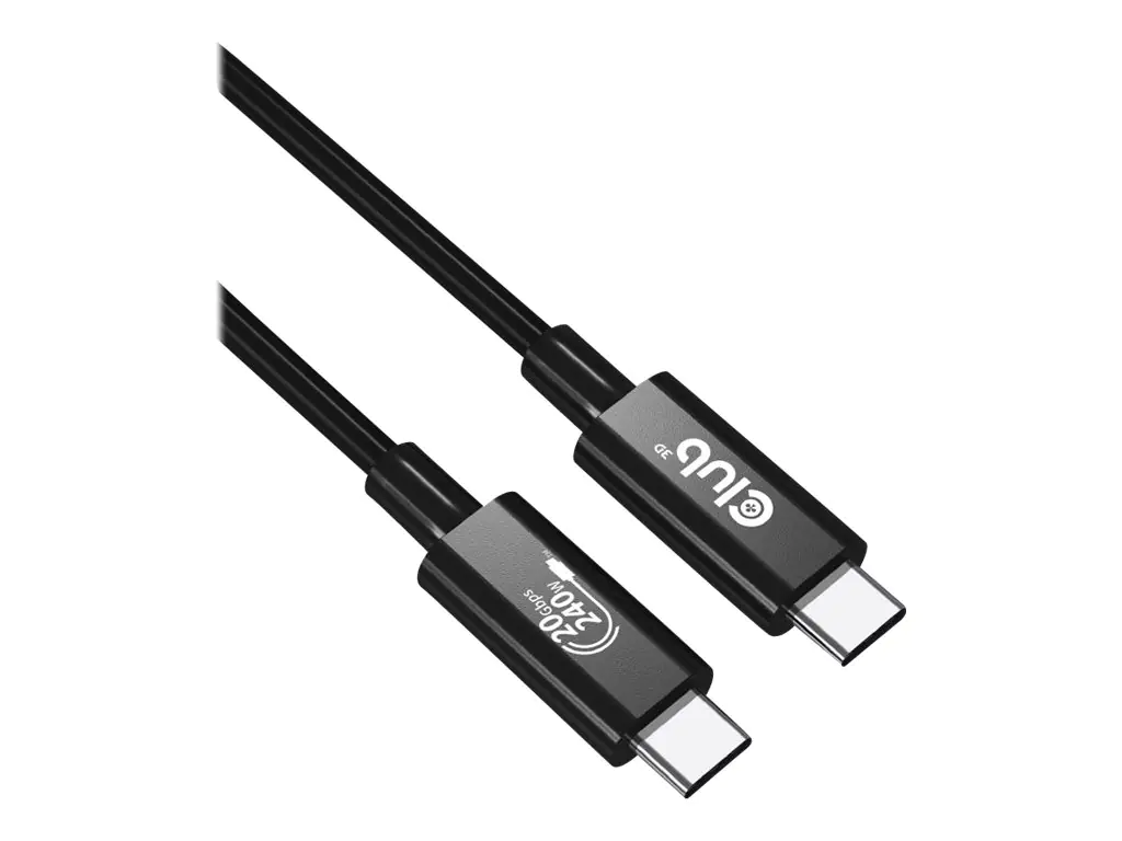 Club 3D - USB-Kabel - 24 pin USB-C (M) zu 24 pin USB-C (M) - USB4 Gen2x2 - 48 V - 5 A - 2 m - bi-direktional, Support von 4K 60 Hz, unterstützt bis zu 240 W Spannungsversorgung, Baureihe mit erweitertem Leistungsbereich (EPR