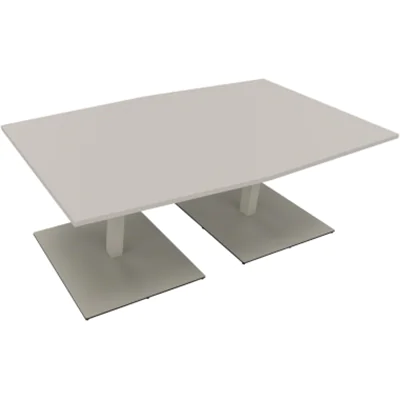 Bespr.ti. Tonneau Tellerfuß Quadrat B2000xT1000/1100xH720 si/Lichtgrau