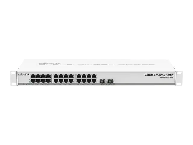 MikroTik Cloud Smart Switch CSS326-24G-2S+RM - Switch - Smart - 24 x 10/100/1000 + 2 x 10 Gigabit SFP+ - an Rack montierbar - PoE