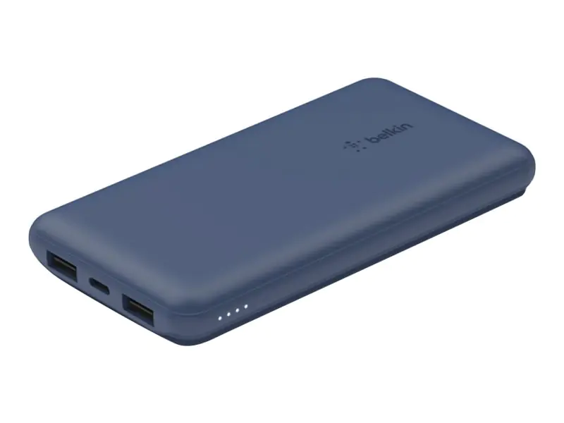 Belkin BoostCharge - Powerbank - 10000 mAh - 18 Watt - 3 Ausgabeanschlussstellen (24 pin USB-C, 2 x USB) - Blau