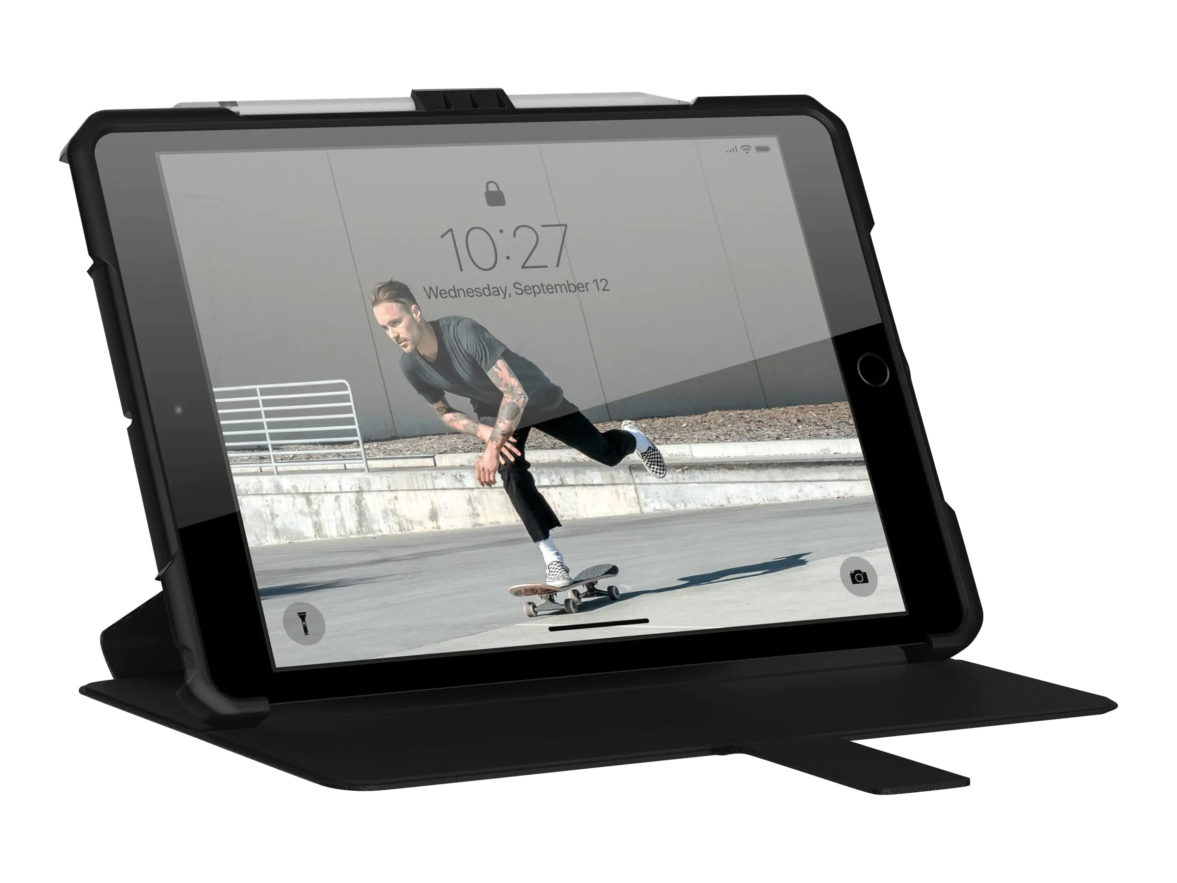 UAG Rugged Case for iPad 10.2-in (7/8 Gen, 2019/2020) - Metropolis Black - Flip-Hülle für Tablet - composite - Schwarz - 10.2" - für Apple 10.2-inch iPad (7. Generation, 8. Generation)