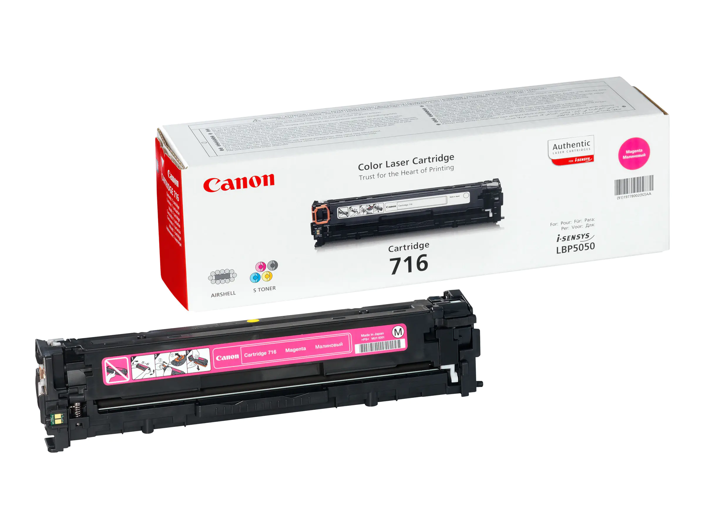 Canon 716 Magenta - Magenta - Original - Tonerpatrone - für i-SENSYS LBP5050, LBP5050N, MF8030CN, MF8040Cn, MF8050CN, MF8080Cw Canon 716 Magenta - Magenta - Original - Tonerpatrone - für i-SENSYS LBP5050, LBP5050N, MF8030CN, MF8040Cn, MF8050CN, MF8080Cw