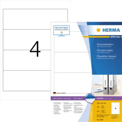 HERMA Etikett SuperPrint 4284 192x61mm breit weiß 400 St./Pack. HERMA Etikett SuperPrint 4284 192x61mm breit weiß 400 St./Pack.