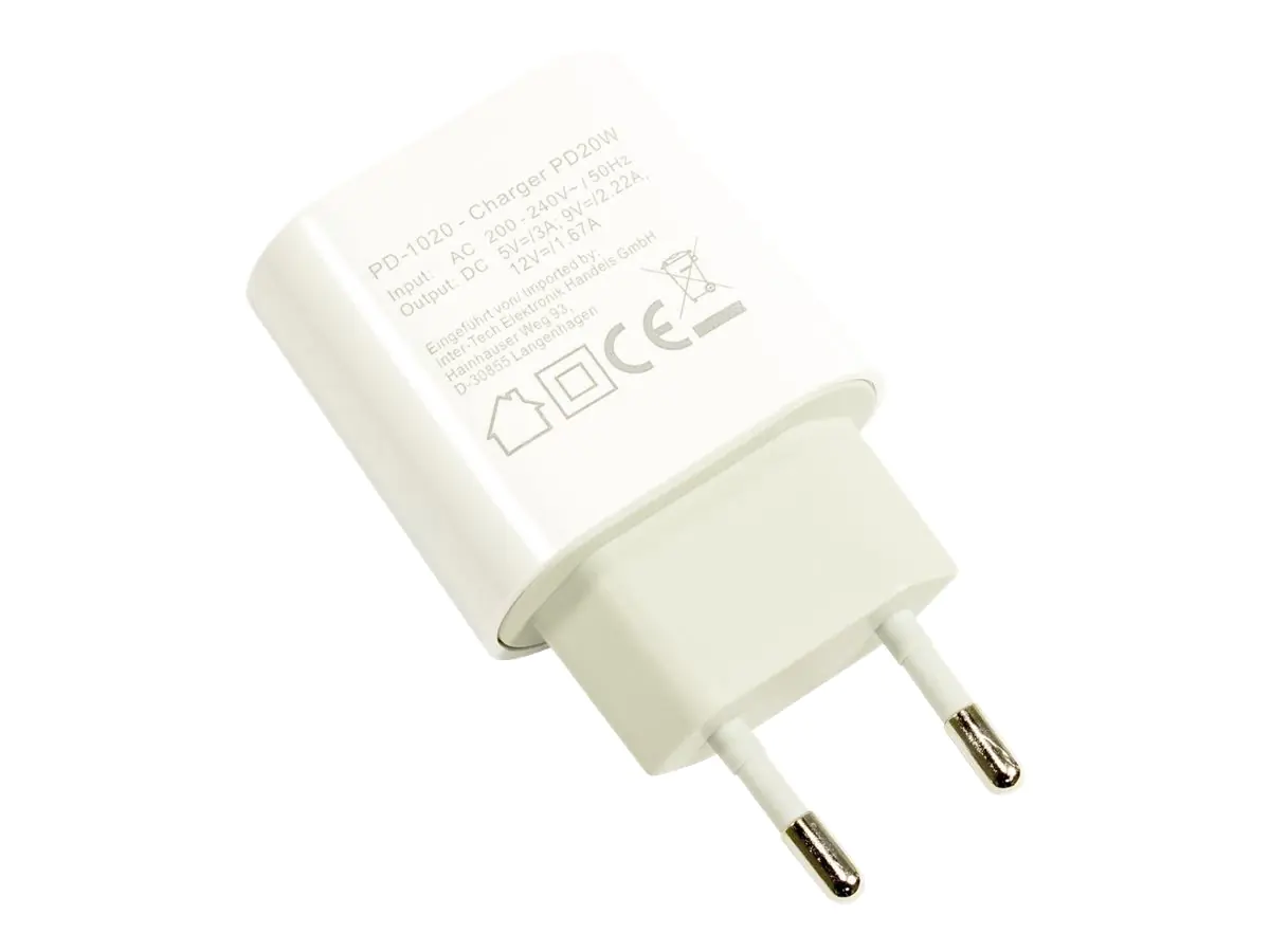 Inter-Tech PD-1020 - Netzteil - 20 Watt - 3 A - QC 2.0, PD 3.0 (USB-C) 88882210