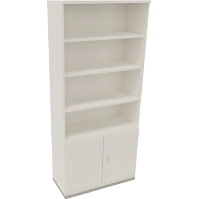 Kombischrank 2OH Tür 4OH Regal B1000xT442xH2221mm si/Weiß