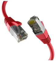 EFB-Elektronik - Patch-Kabel - RJ-45 (M) zu RJ-45 (M) - 10 m - 6.2 mm - S/FTP, PiMF - CAT 8.1 - geschirmt, halogenfrei, geformt, verseilt, Knickschutzmanschette, 40 Gigabit Ethernet, Steckerbelegung 1:1 - Rot