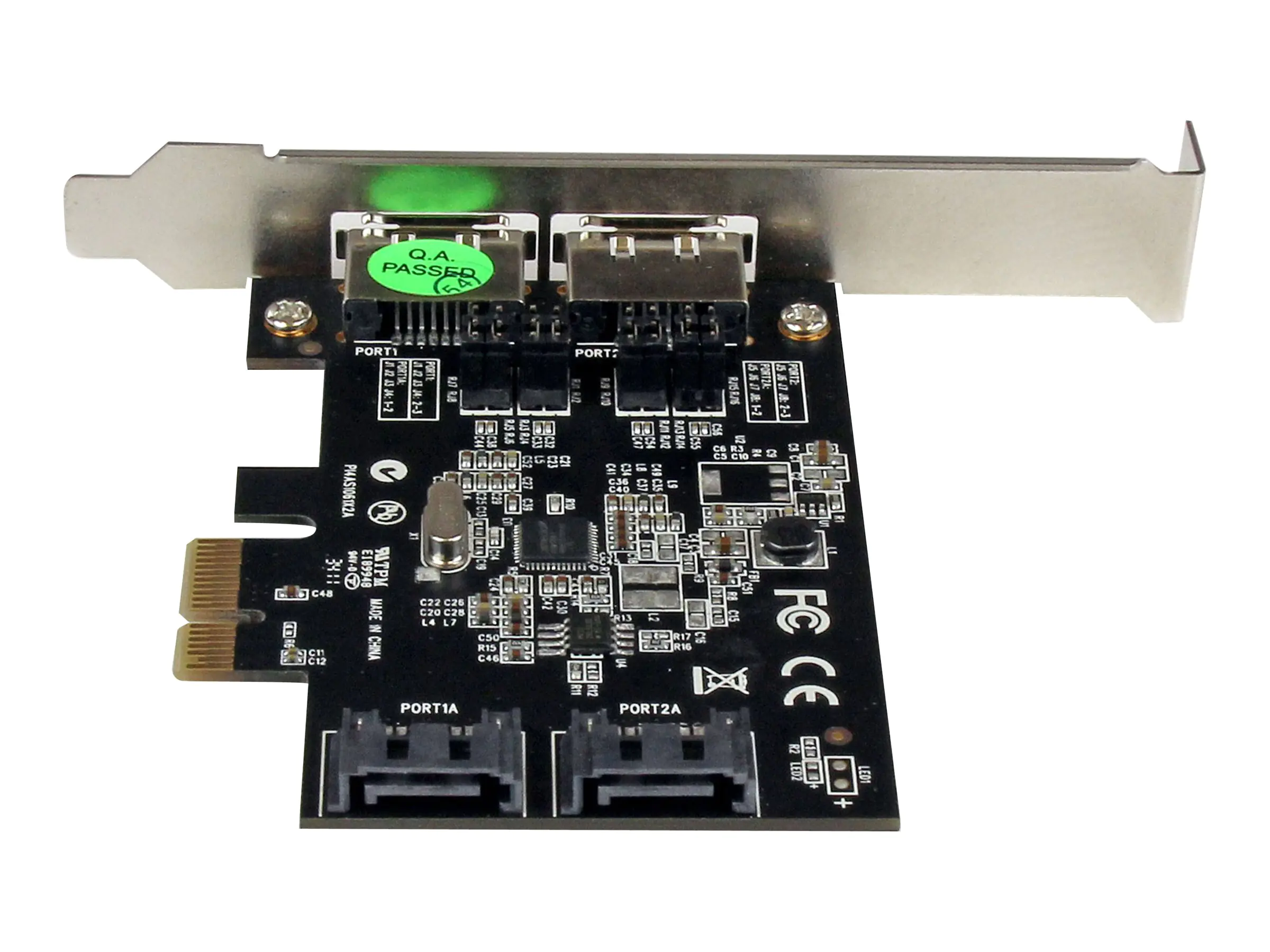 StarTech 2 Port SATA III PCI Express Schnittstellenkarte - 2 Port Serial-ATA 6GB/s PCIe Karte - Speicher-Controller - 2 Sender/Kanal - SATA 6Gb/s / eSATA 6Gb/s - Low-Profile - PCIe x1 - für P/N: S251SMU33EP, S3520BU33ER, S355BU33ERM, ST521PMINT