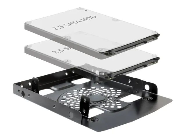Delock Installation frame 3.5" > 2 x 2.5" HDD - Laufwerksschachtadapter - 3,5" auf 2,5" (8.9 cm to 6.4 cm) 18198