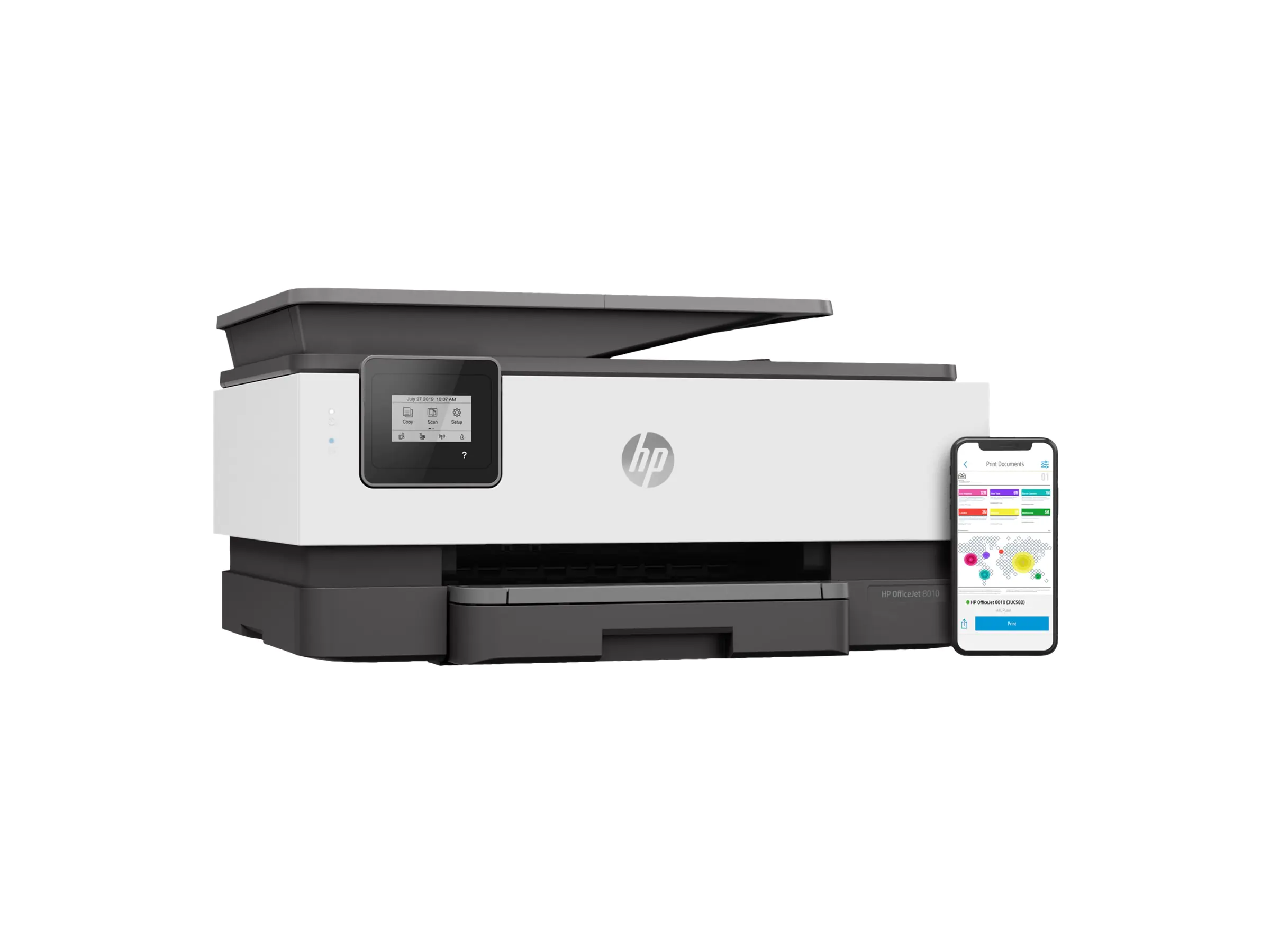 HP Officejet 8012 All-in-One - Multifunktionsdrucker - Farbe - Tintenstrahl - A4 (210 x 297 mm), Legal (216 x 356 mm) (Original) - A4/Legal (Medien) - bis zu 13 Seiten/Min. (Kopieren) - bis zu 18 Seiten/Min. (Drucken) - 225 Blatt - Wi-Fi(n) - Light Basalt
