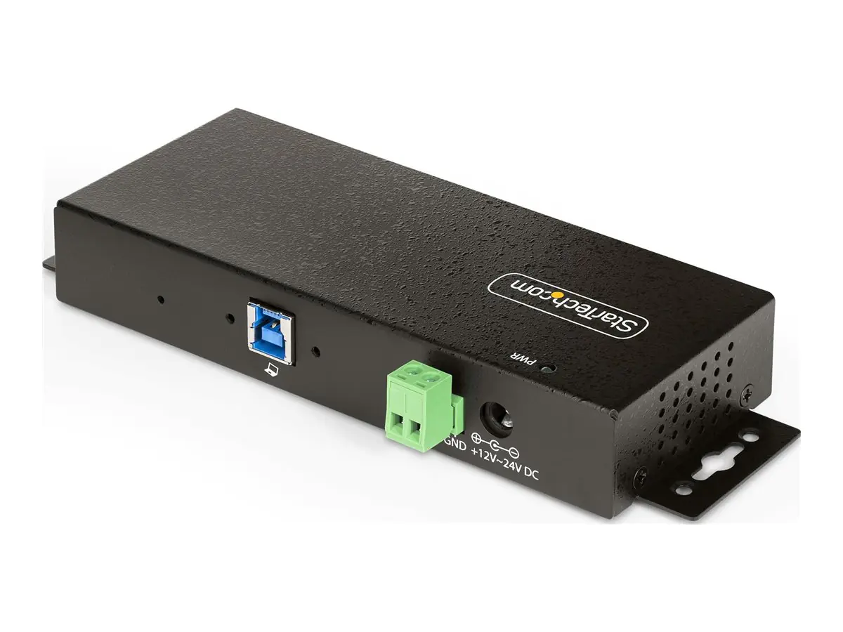 StarTech 7-Port Managed USB Hub with 7x USB-A, Heavy Duty with Metal Industrial Housing, ESD & Surge Protection, Wall/Desk/Din-Rail Mountable, USB 3.0/3.1/3.2 Gen 1 5Gbps - Hub - 6 x USB 3.2 Gen 2 + 1 x USB 3.2 Gen 1 - wandmontierbar, Desktop, an DIN