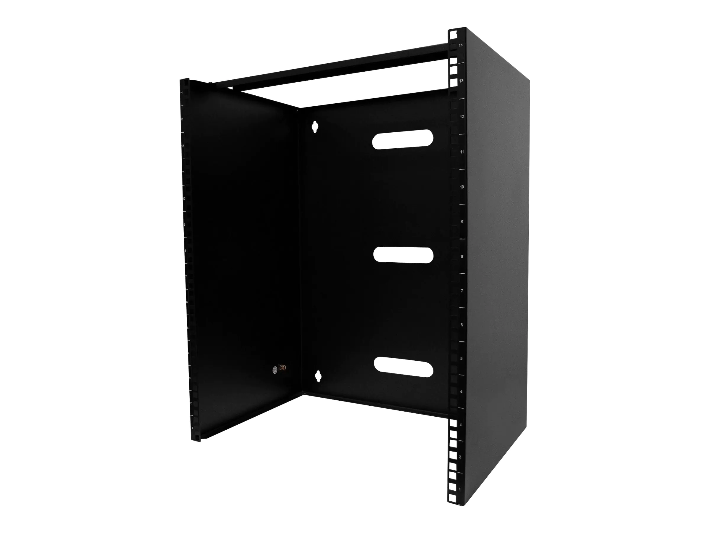StarTech.com 14HE Netzwerkschrank Wandmontage, 355mm Tiefer Serverschrank - Netzgerät-Montageklammer - geeignet für Wandmontage - Schwarz - 14U - 48.3 cm (19") RACK-14U-14-BRACKET