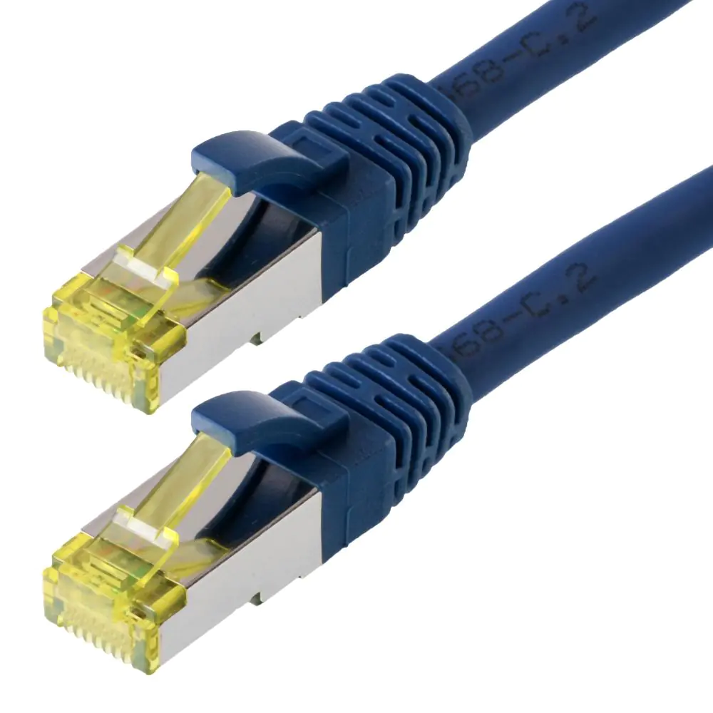 Patchkabel DRAKA S/FTP (PIMF) CAT 6A, blau 1,0m halogenfrei, Hirose TM31 Stecker, CAT 7 Rohkabel Patchkabel DRAKA S/FTP (PIMF) CAT 6A, blau 1,0m halogenfrei, Hirose TM31 Stecker, CAT 7 Rohkabel