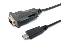 Equip - Kabel USB / seriell - 24 pin USB-C (M) zu DB-9 (M) - 1.5 m - unterstützt RS-232 serielle Schnittstelle - Schwarz