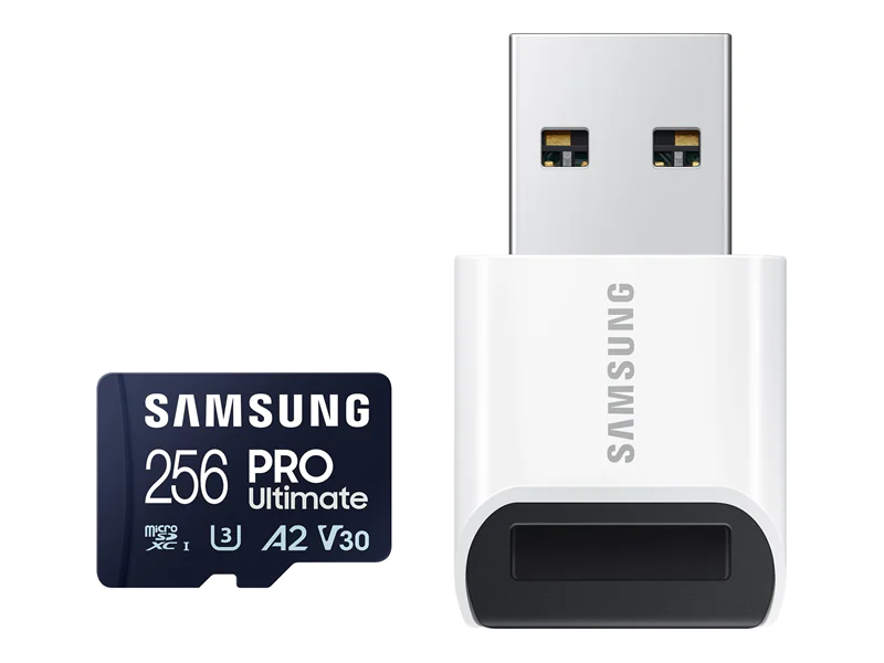 Samsung PRO Ultimate MB-MY256SB - Flash-Speicherkarte - 256 GB - A2 / Video Class V30 / UHS-I U3 - microSDXC UHS-I - Blau