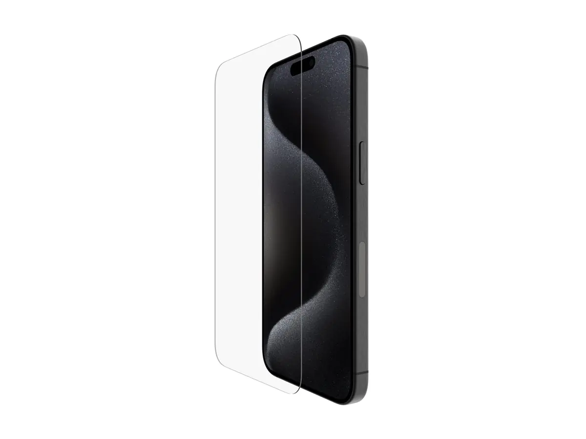 Belkin - Bildschirmschutz für Handy - gehärtetes Glas, behandelt - Glas - für Apple iPhone 15 Pro Max