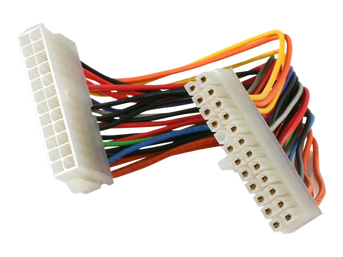 StarTech 20cm 24 Pin ATX 2.01 Stromverlängerungskabel - Stecker/Buchse - Spannungsversorgungs-Verlängerungskabel - ATX, 24-polig (M) zu ATX, 24-polig (W) - 20 cm