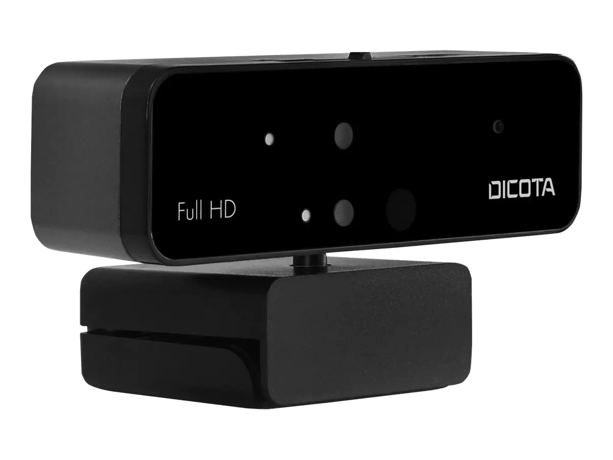 Dicota Webcam PRO Face Recognition - Webcam - Farbe - 1920 x 1080 - 1080p - Audio - USB 2.0