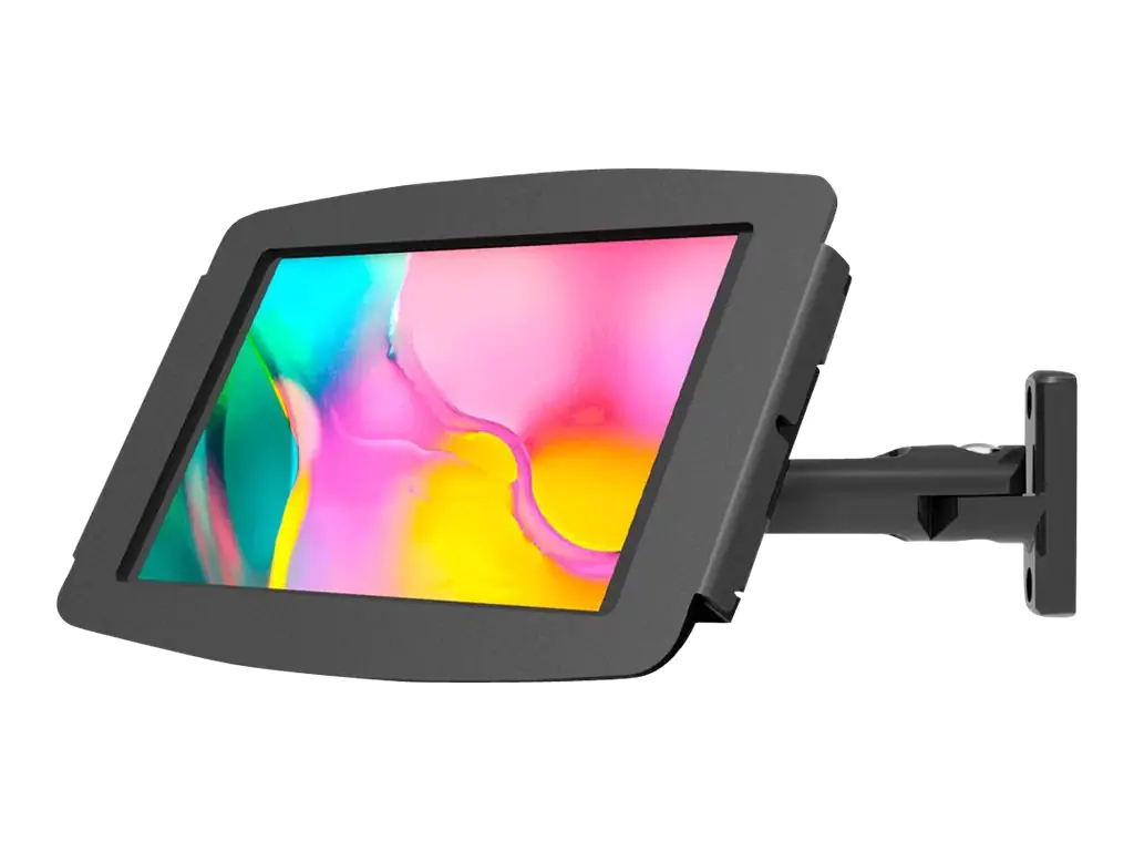 Compulocks Galaxy Tab A8 10.5" Space Enclosure Swing Wall Mount - Befestigungskit (Gehäuse, Gelenkarm) - Schwenkarm - für Tablett - verriegelbar - hochwertiges Aluminium - Schwarz - Bildschirmgröße: 26.7 cm (10.5") - Wandmontage, Thekenbereich - für Samsu