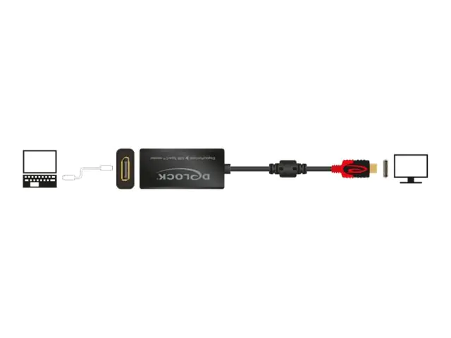 Delock - Thunderbolt-Adapter - 24 pin USB-C (M) zu DisplayPort (W) - 20 cm - Schwarz Delock - Thunderbolt-Adapter - 24 pin USB-C (M) zu DisplayPort (W) - 20 cm - Schwarz