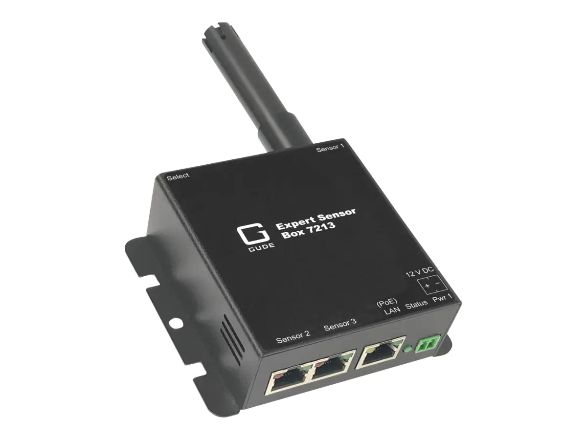 Gude Expert Sensor Box 7213-1 - Gerät zur Umgebungsüberwachung - 100Mb LAN - Schienenmontage möglich Gude Expert Sensor Box 7213-1 - Gerät zur Umgebungsüberwachung - 100Mb LAN - Schienenmontage möglich
