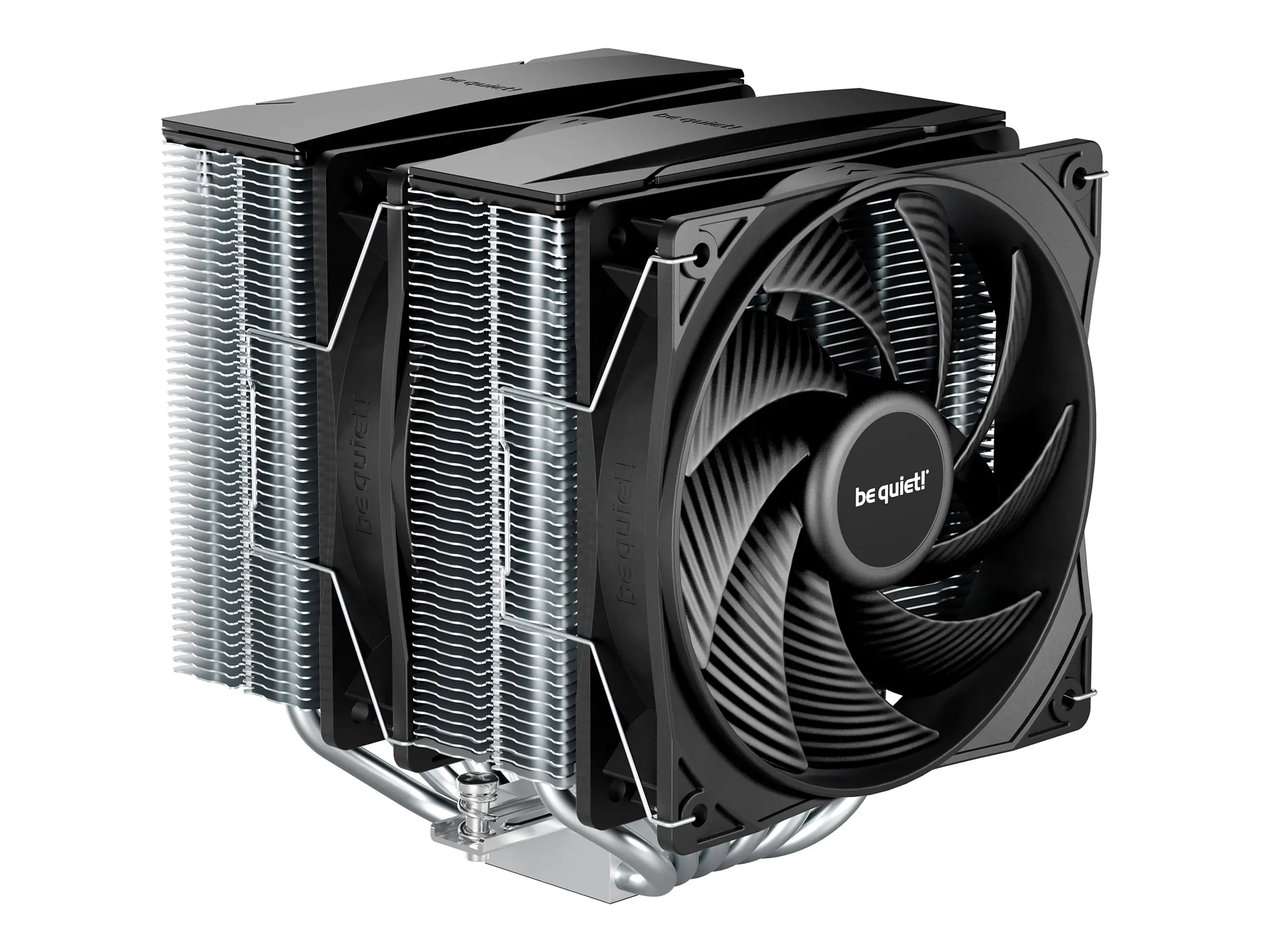 be quiet! Pure Rock Pro 3 - Prozessor-Luftkühler - (für: LGA1150, LGA1151, LGA1155, LGA1200, LGA1700, LGA1851, AM4, AM5) - Kupfer-Bodenplatte und vernickelte Aluminium-Finnen - 120 mm - Silber