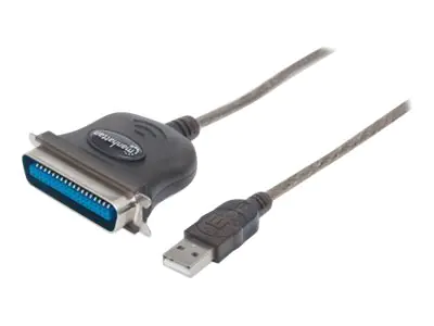 Manhattan USB-A to Parallel Printer Cen36 Converter Cable, 1.8m, Male to Male, Black,