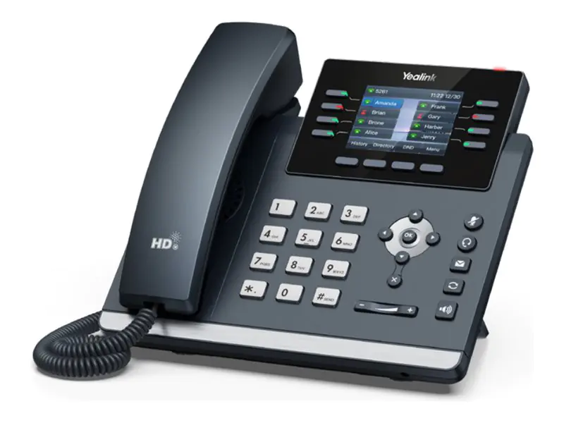 Yealink SIP-T44U - VoIP-Telefon mit Rufnummernanzeige - fünfwegig Anruffunktion - SIP, RTCP-XR, VQ-RTCPXR, SRTP - 12 Leitungen - Classic Gray