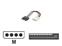 Equip - Netzteil - interne Stromversorgung, 4-polig (M) zu SATA-Stromstecker (M) - 15 cm